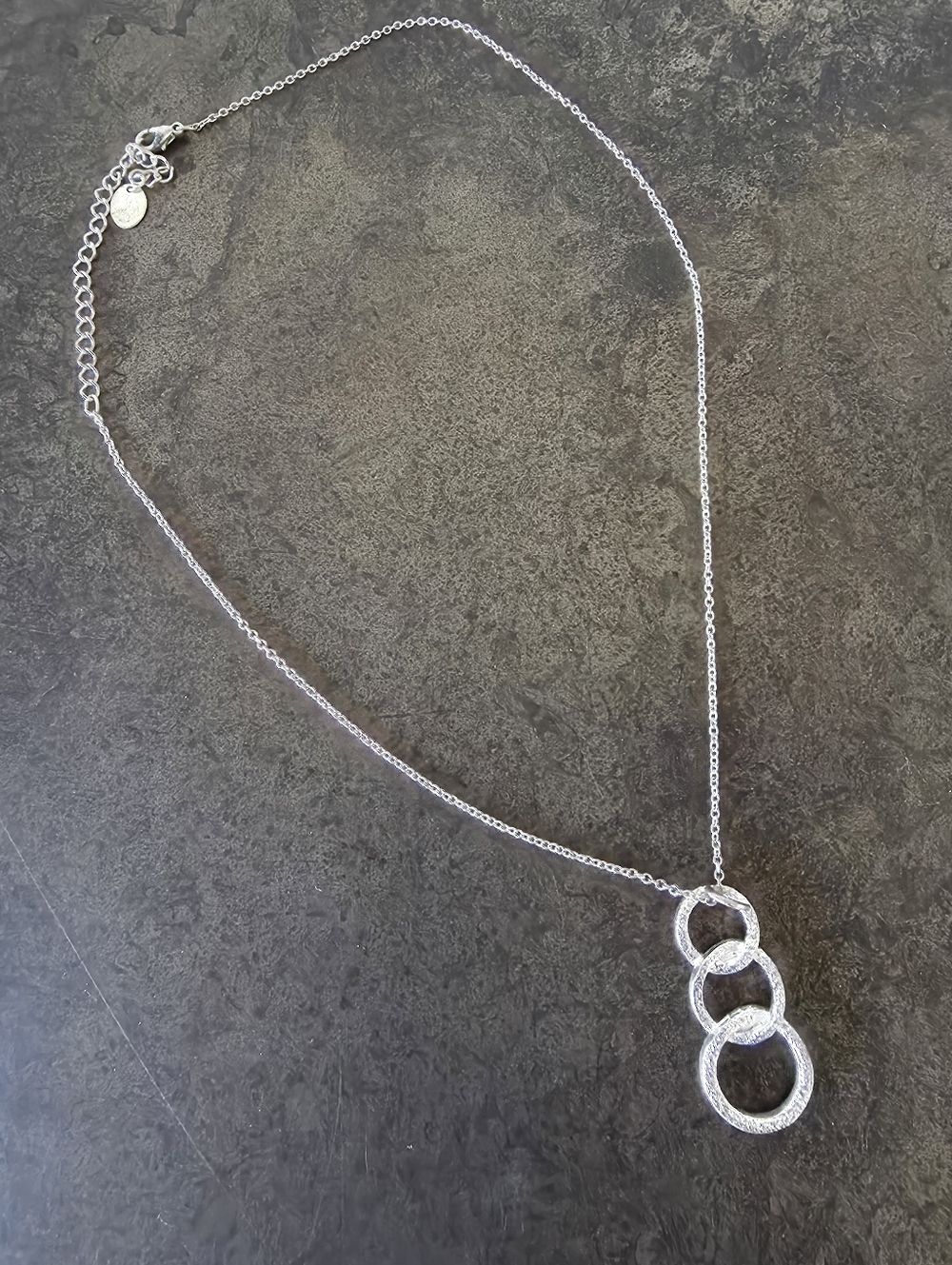 Silver Colored Pendant Necklace With Diamonds *missing Stones"
